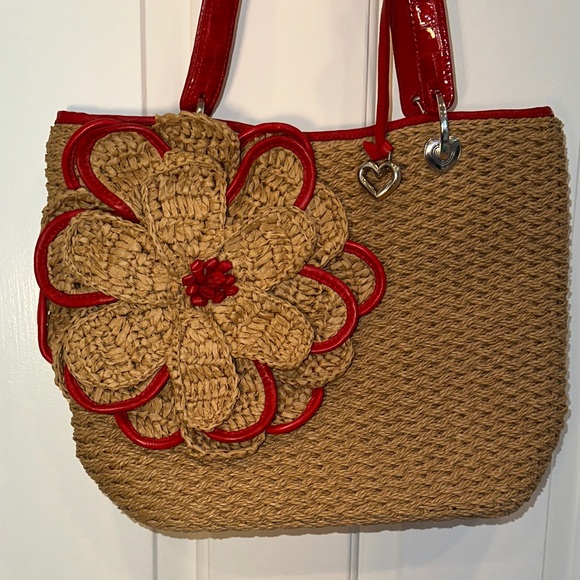 Brighton Woven Straw Flower Shoulder Bag - Picture 2 of 9
